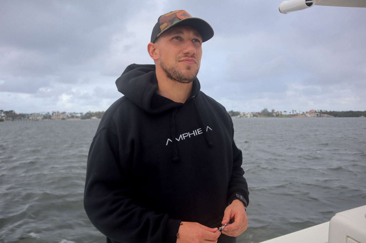 Hands Free Hoodie - Telk Logo (Black/light grey)